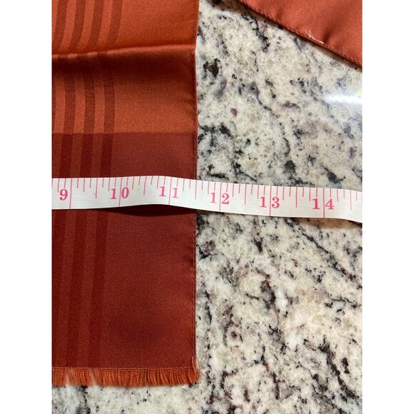 Womens Rectangle Scarf Brown Solid Stripe Lightweight Head Neck Wrap Satin - Picture 6 of 6